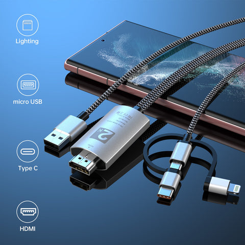 UPERFECT UCable - Cabo HDMI para Lightning Adaptador de espelhamento de tela 3 em 1 horizontal e vertical